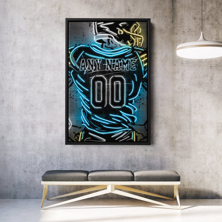 Los Angeles Chargers Custom Jersey Canvas | Neon Wall Art - CanvasNeon