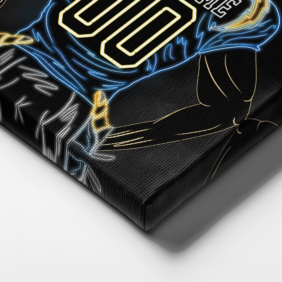 Los Angeles Chargers Personalized Jersey Canvas | Neon Wall Art - CanvasNeon