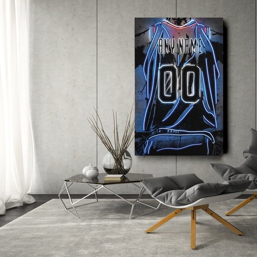 Los Angeles Clippers Custom Jersey Canvas | Neon Wall Art - CanvasNeon