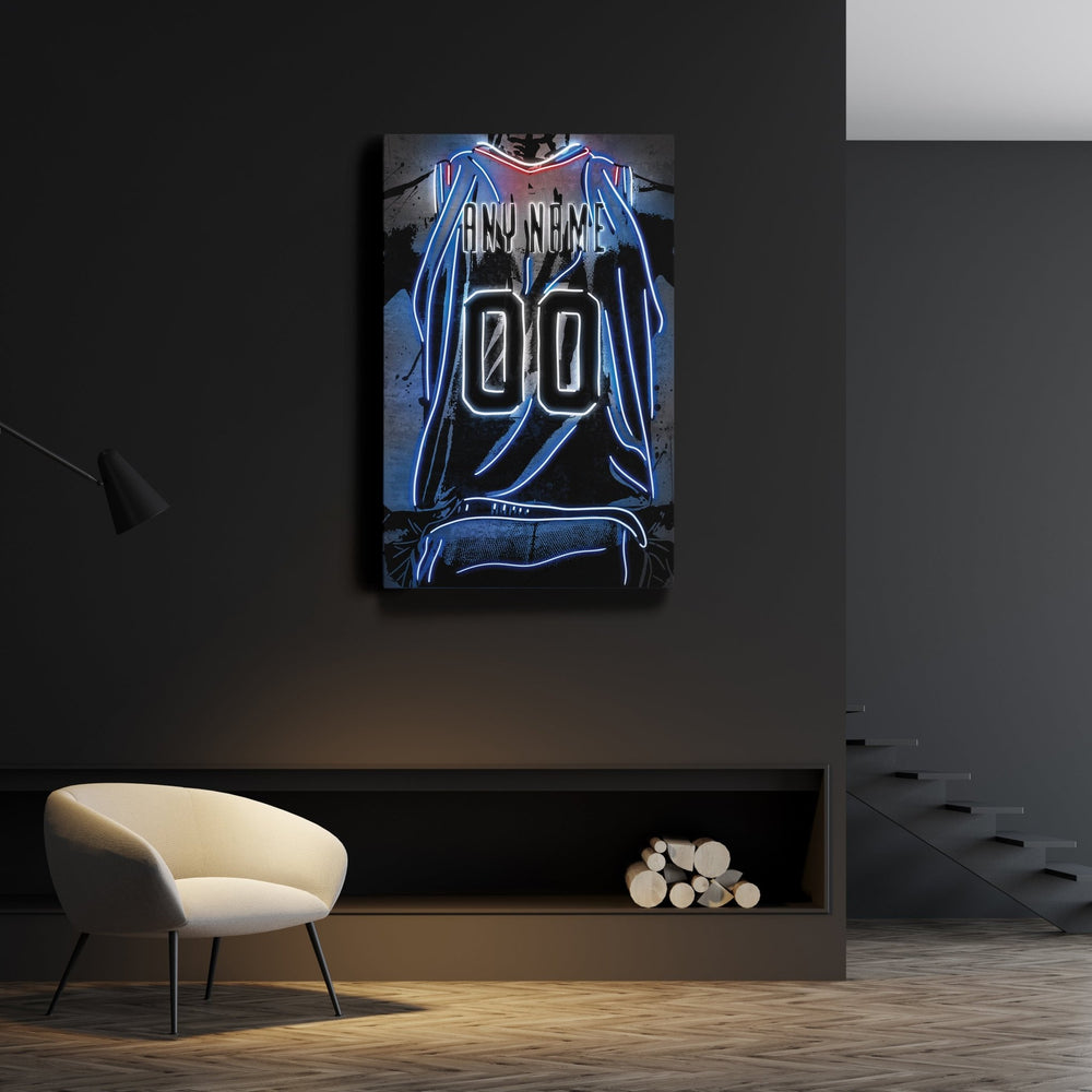 Los Angeles Clippers Custom Jersey Canvas | Neon Wall Art - CanvasNeon