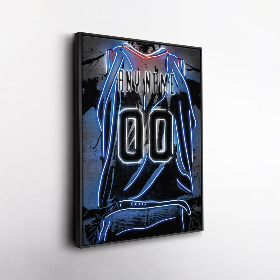 Los Angeles Clippers Custom Jersey Canvas | Neon Wall Art - CanvasNeon