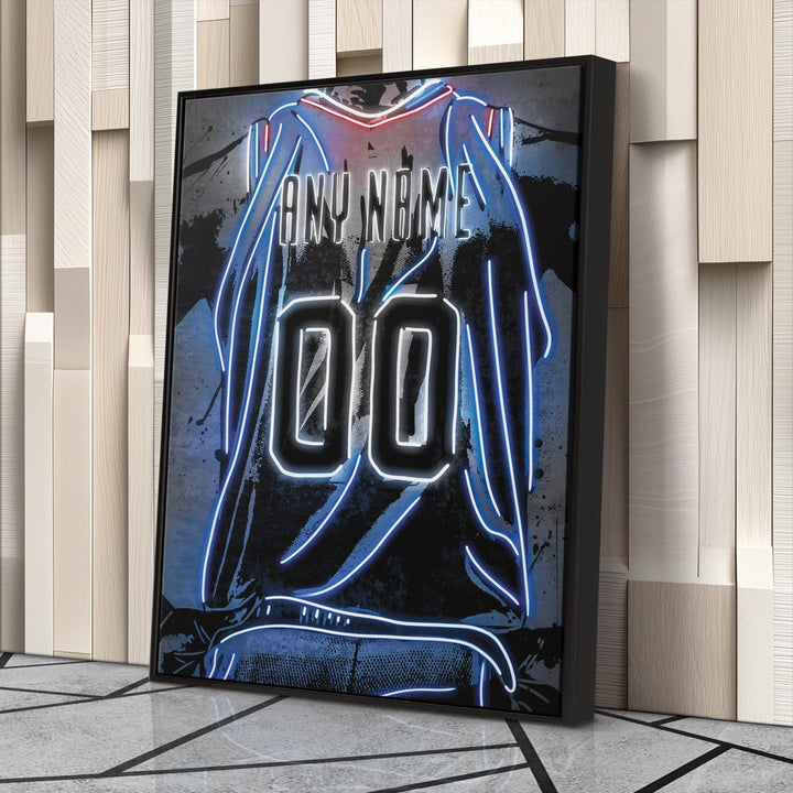 Los Angeles Clippers Custom Jersey Canvas | Neon Wall Art - CanvasNeon