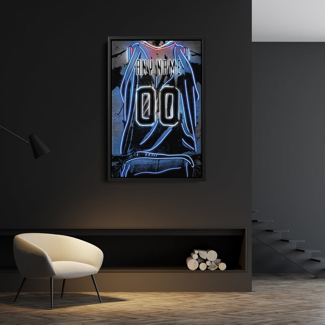 Los Angeles Clippers Custom Jersey Canvas | Neon Wall Art - CanvasNeon