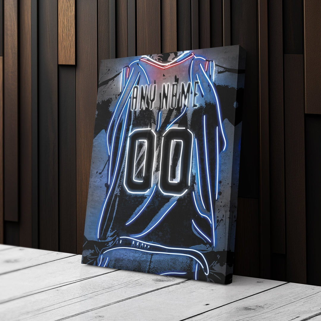 Los Angeles Clippers Custom Jersey Canvas | Neon Wall Art - CanvasNeon