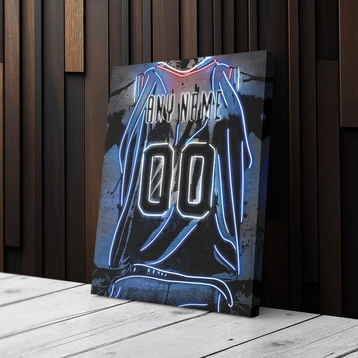 Los Angeles Clippers Custom Jersey Canvas | Neon Wall Art - CanvasNeon