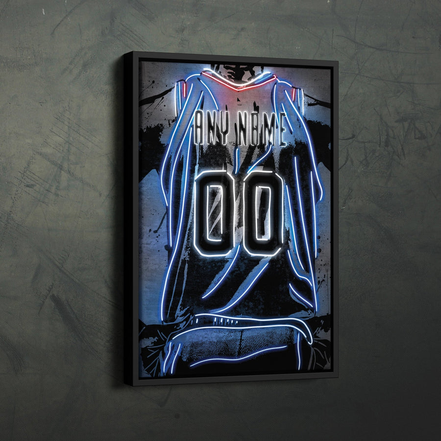 Los Angeles Clippers Custom Jersey Canvas | Neon Wall Art - CanvasNeon