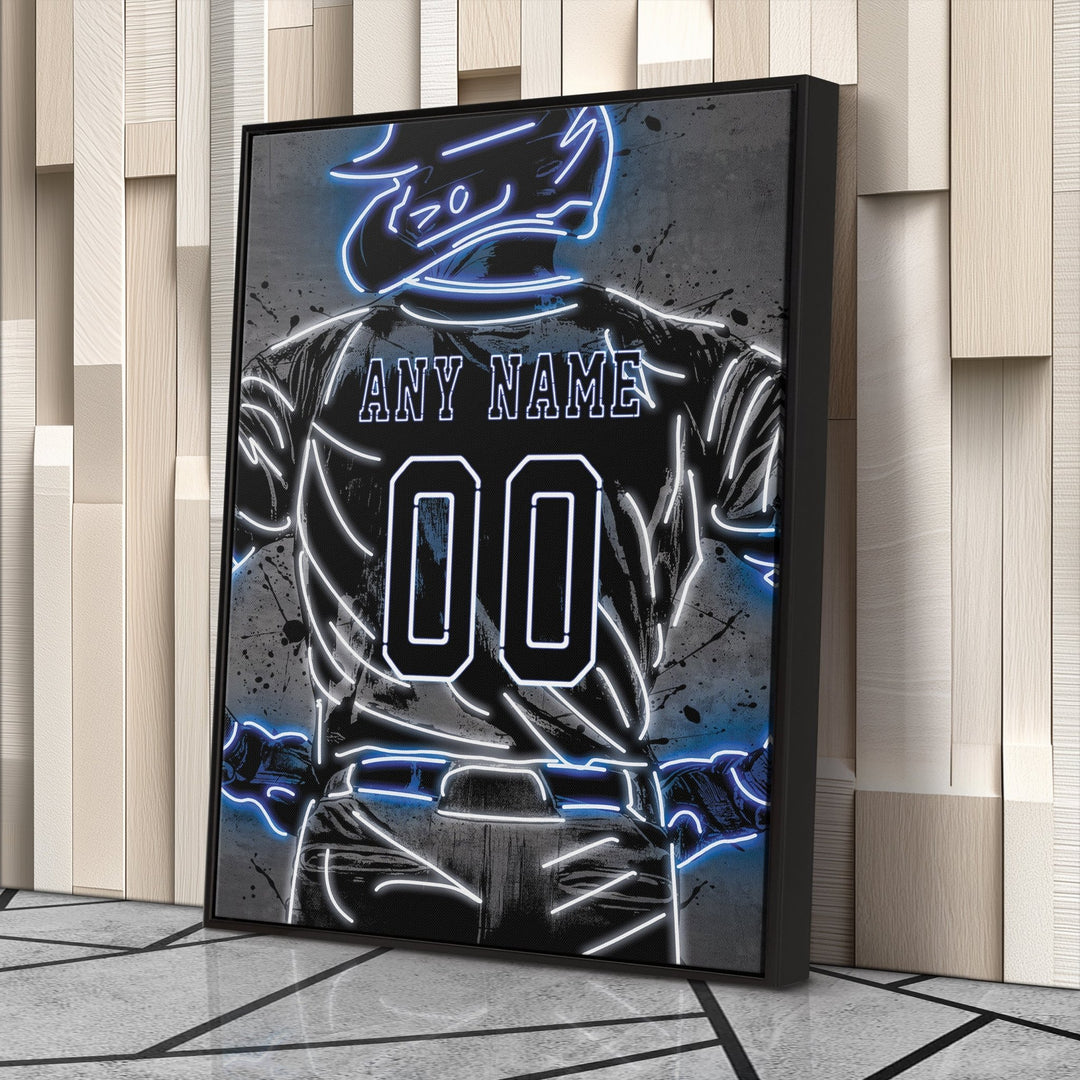 Los Angeles Dodgers Custom Jersey Canvas | Neon Wall Art - CanvasNeon