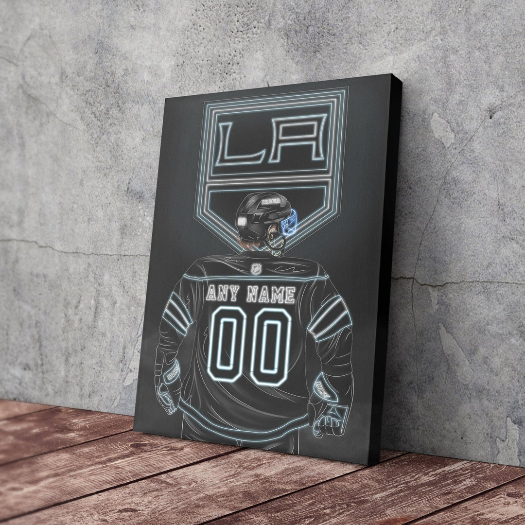 Los Angeles Kings Personalized Jersey Canvas | Neon Wall Art - CanvasNeon