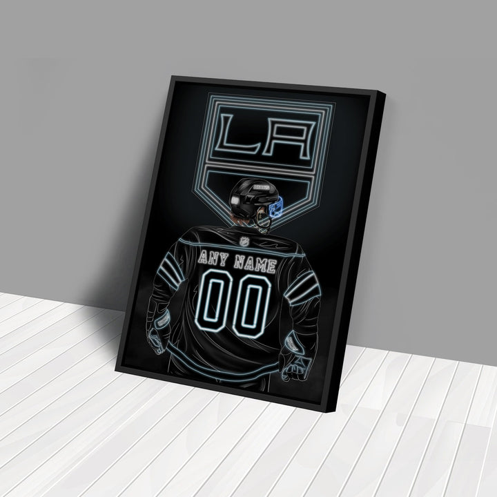 Los Angeles Kings Personalized Jersey Canvas | Neon Wall Art - CanvasNeon