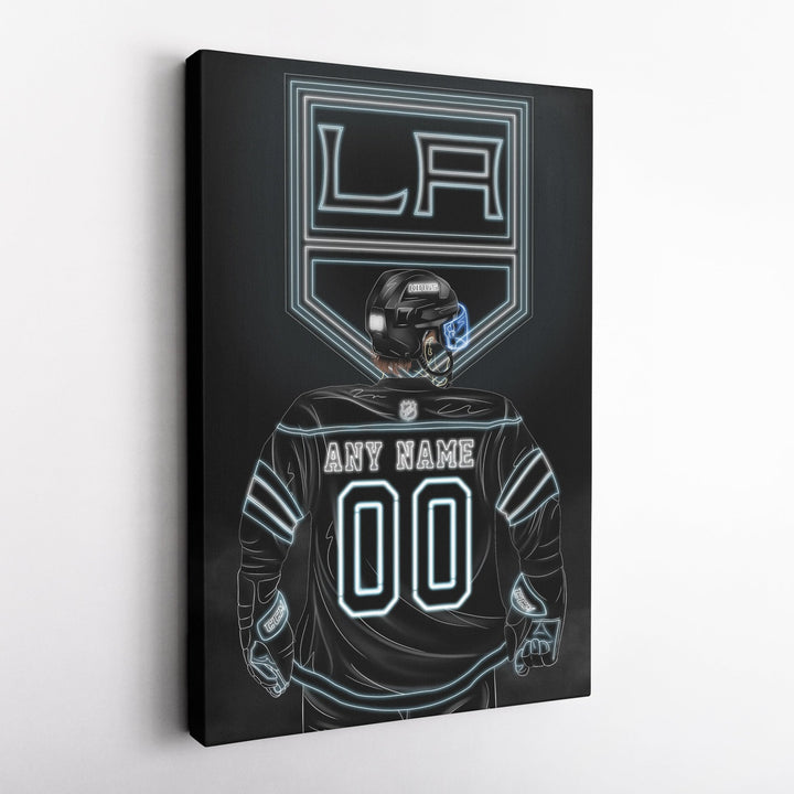 Los Angeles Kings Personalized Jersey Canvas | Neon Wall Art - CanvasNeon