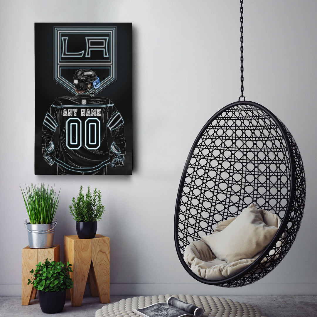 Los Angeles Kings Personalized Jersey Canvas | Neon Wall Art - CanvasNeon