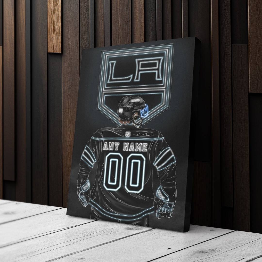 Los Angeles Kings Personalized Jersey Canvas | Neon Wall Art - CanvasNeon