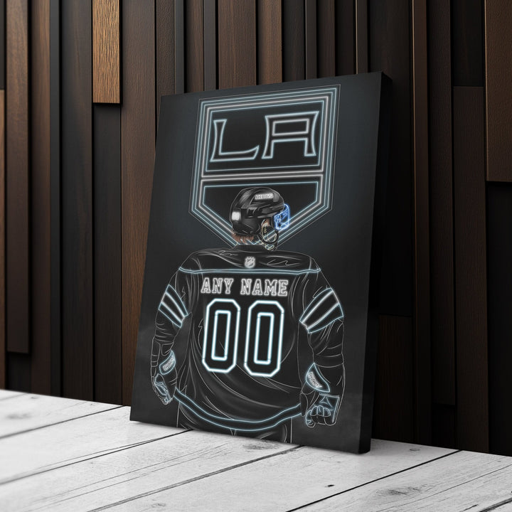 Los Angeles Kings Personalized Jersey Canvas | Neon Wall Art - CanvasNeon