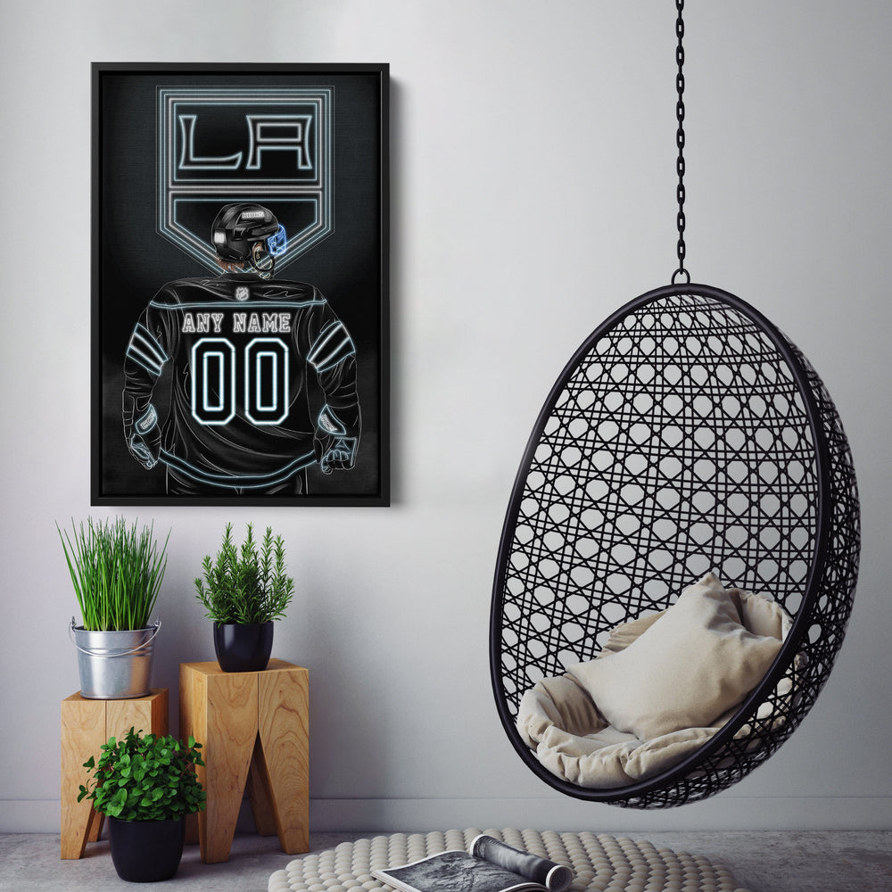 Los Angeles Kings Personalized Jersey Canvas | Neon Wall Art - CanvasNeon