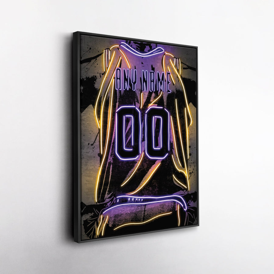 Los Angeles Lakers Custom Jersey Canvas | Neon Wall Art - CanvasNeon