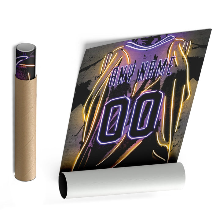 Los Angeles Lakers Custom Jersey Canvas | Neon Wall Art - CanvasNeon