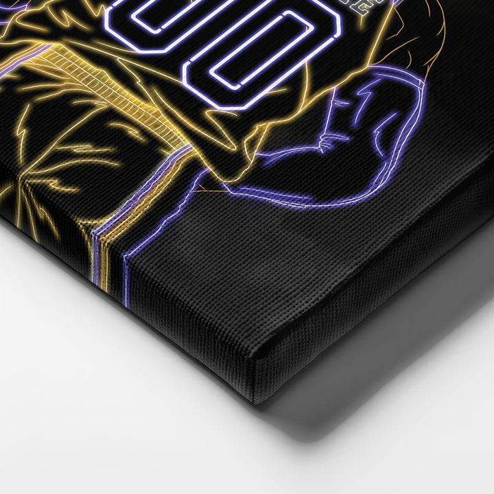 Los Angeles Lakers Personalized Jersey Canvas | Neon Wall Art - CanvasNeon