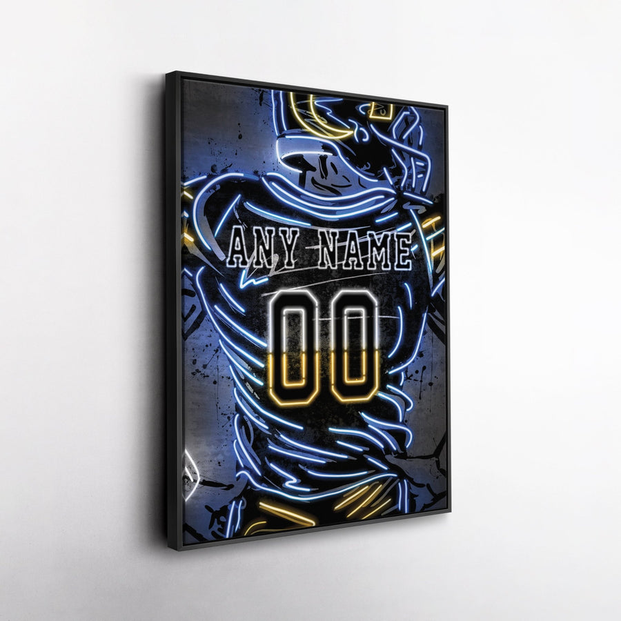 Los Angeles Rams Custom Jersey Canvas | Neon Wall Art - CanvasNeon