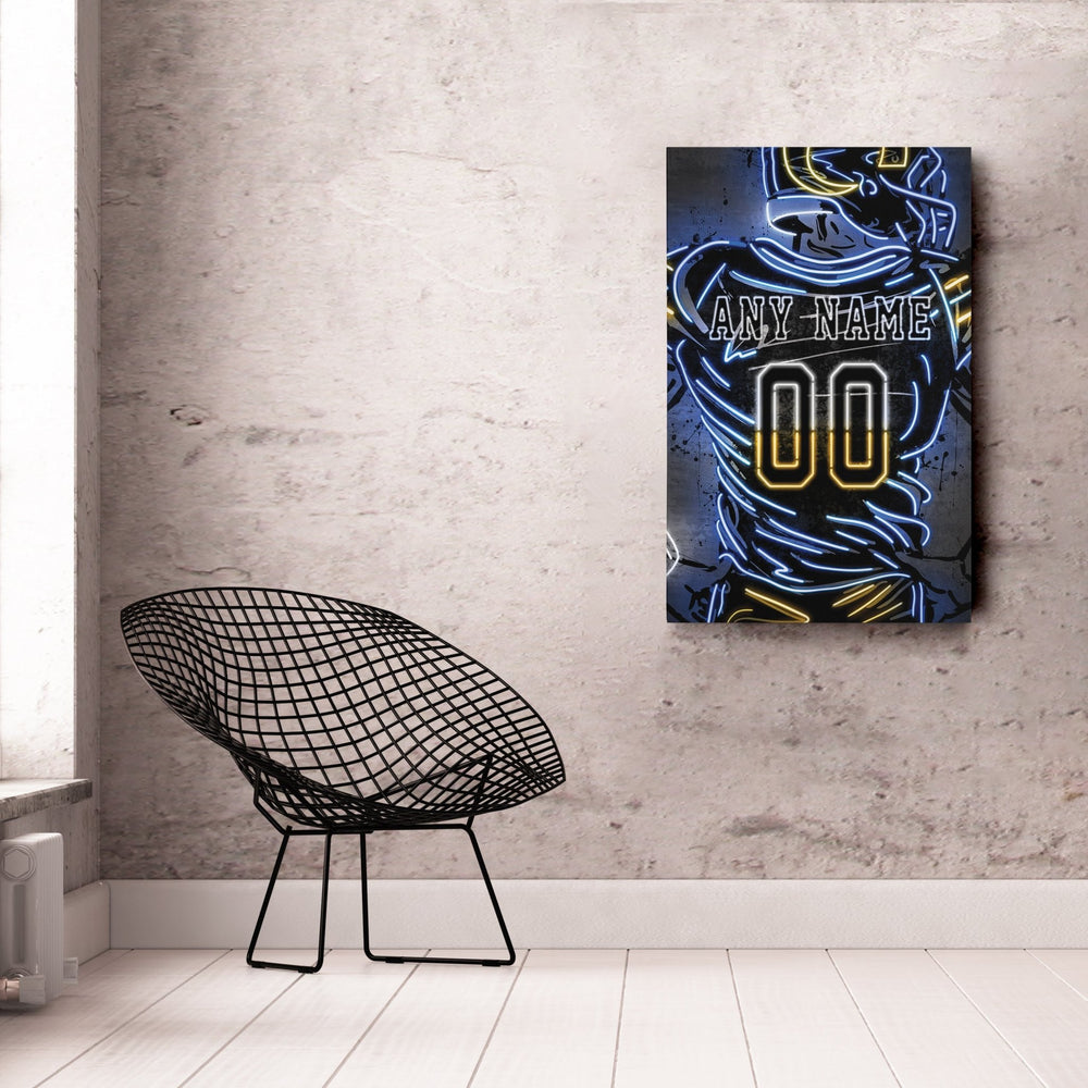 Los Angeles Rams Custom Jersey Canvas | Neon Wall Art - CanvasNeon