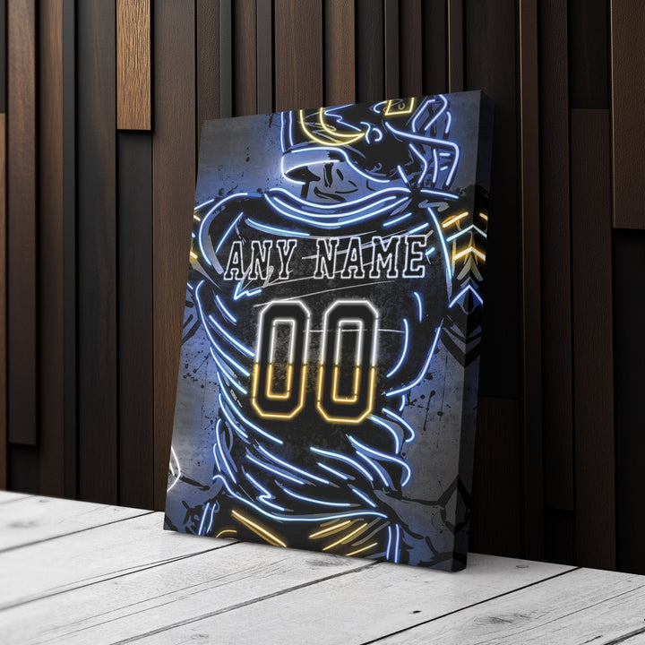 Los Angeles Rams Custom Jersey Canvas | Neon Wall Art - CanvasNeon