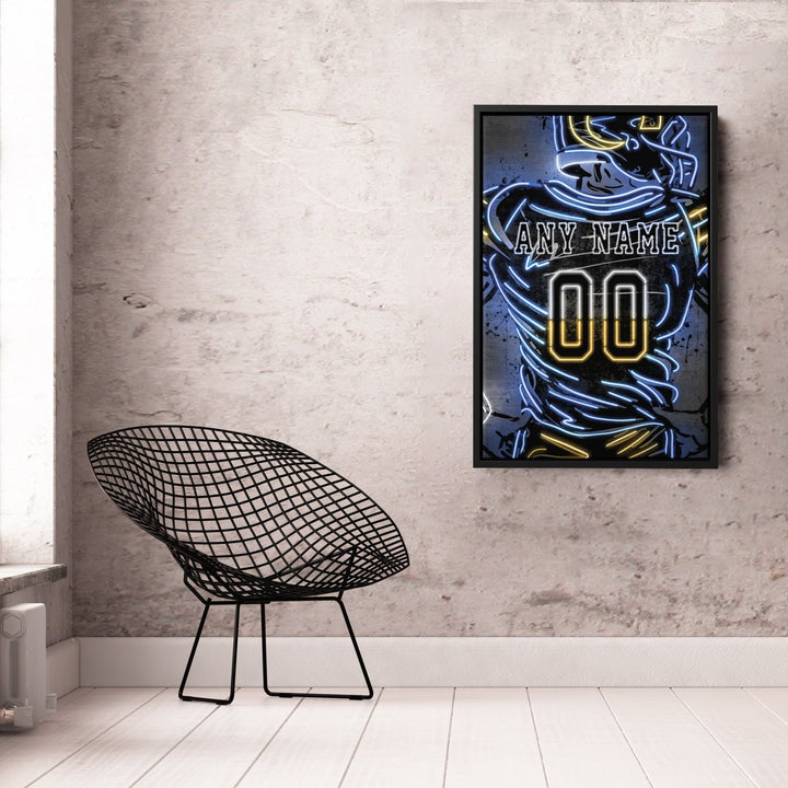 Los Angeles Rams Custom Jersey Canvas | Neon Wall Art - CanvasNeon