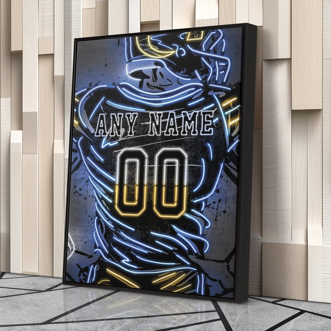 Los Angeles Rams Custom Jersey Canvas | Neon Wall Art - CanvasNeon