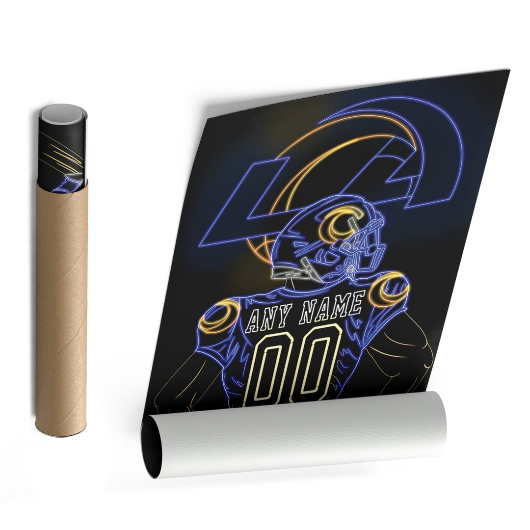 Los Angeles Rams Personalized Jersey Canvas | Neon Wall Art - CanvasNeon