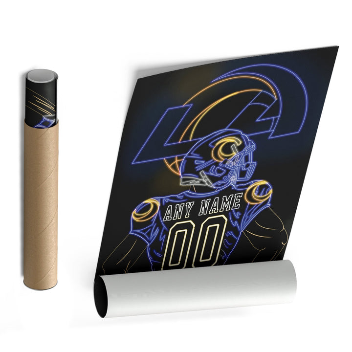 Los Angeles Rams Personalized Jersey Canvas | Neon Wall Art - CanvasNeon