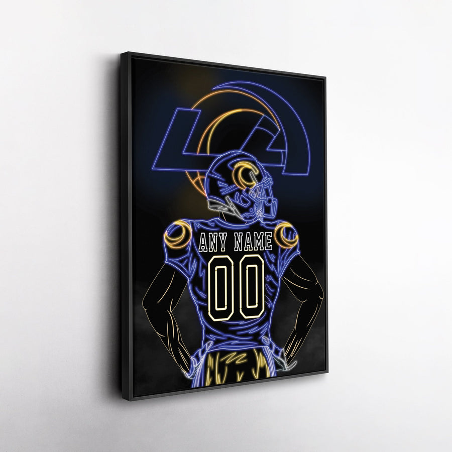 Los Angeles Rams Personalized Jersey Canvas | Neon Wall Art - CanvasNeon