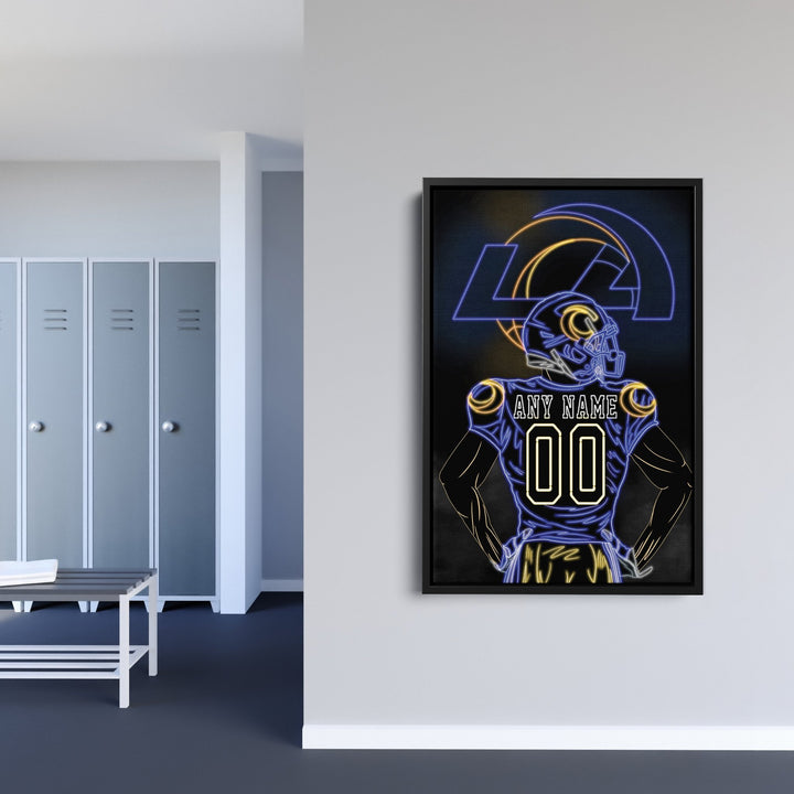 Los Angeles Rams Personalized Jersey Canvas | Neon Wall Art - CanvasNeon