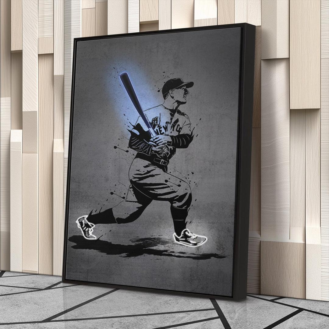 Lou Gehrig Neon Canvas Art | Modern Wall Decor for Yankees Fans - CanvasNeon