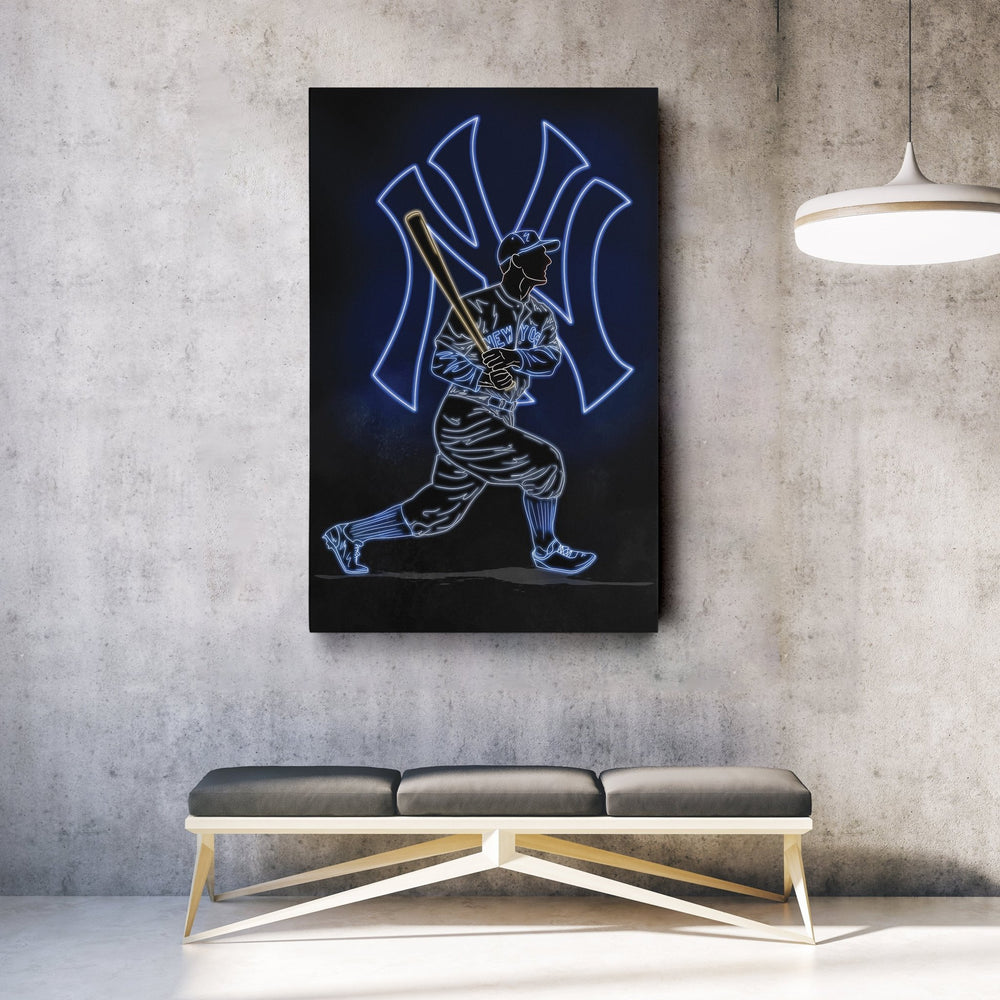 Lou Gehrig Neon Canvas Art | Yankees Wall Decor - CanvasNeon