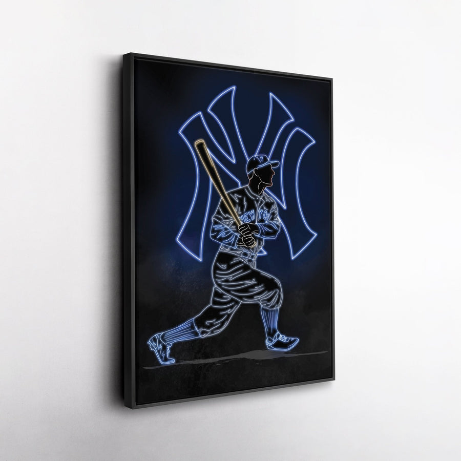 Lou Gehrig Neon Canvas Art | Yankees Wall Decor - CanvasNeon