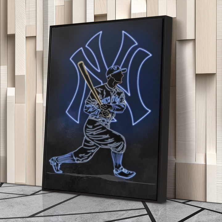 Lou Gehrig Neon Canvas Art | Yankees Wall Decor - CanvasNeon