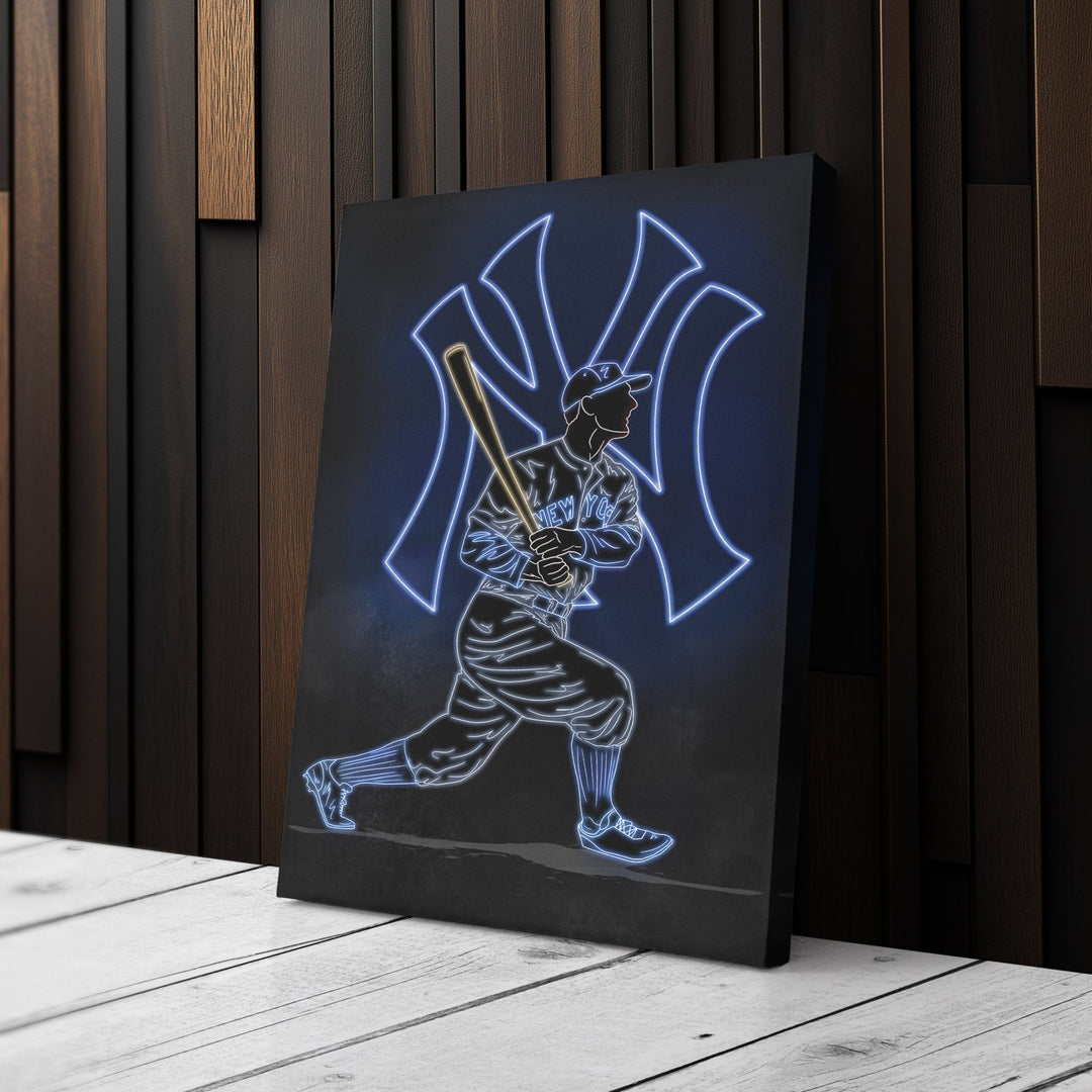 Lou Gehrig Neon Canvas Art | Yankees Wall Decor - CanvasNeon