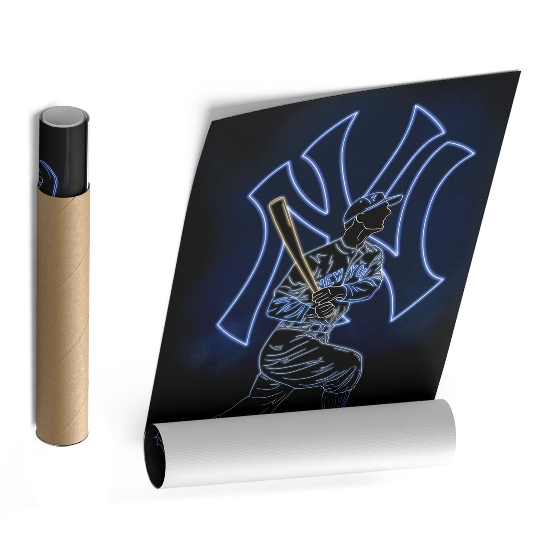 Lou Gehrig Neon Canvas Art | Yankees Wall Decor - CanvasNeon