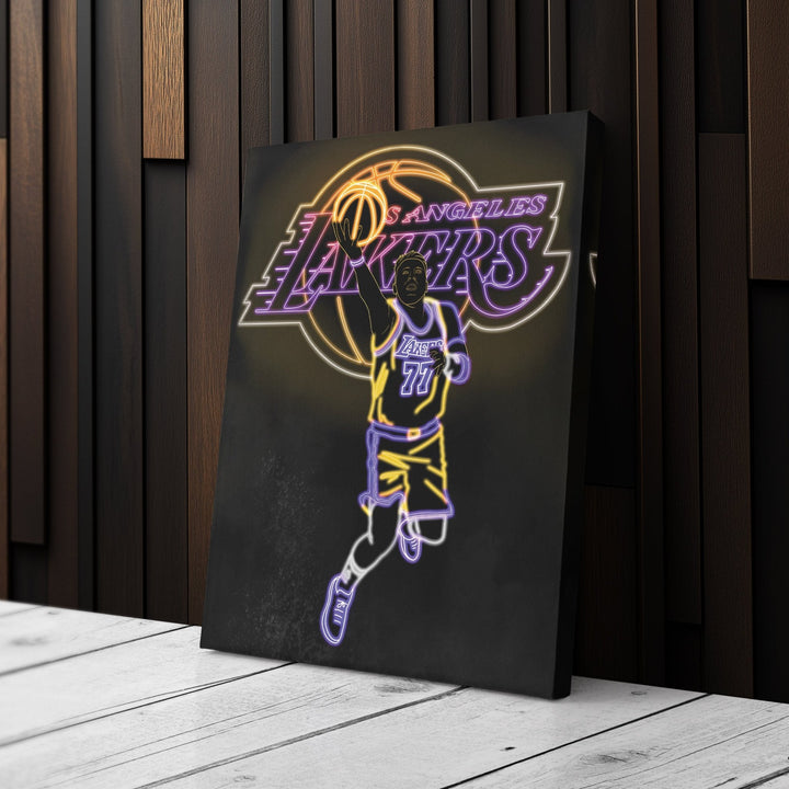 Luka Dončić Neon Canvas Art | Lakers Wall Decor - CanvasNeon