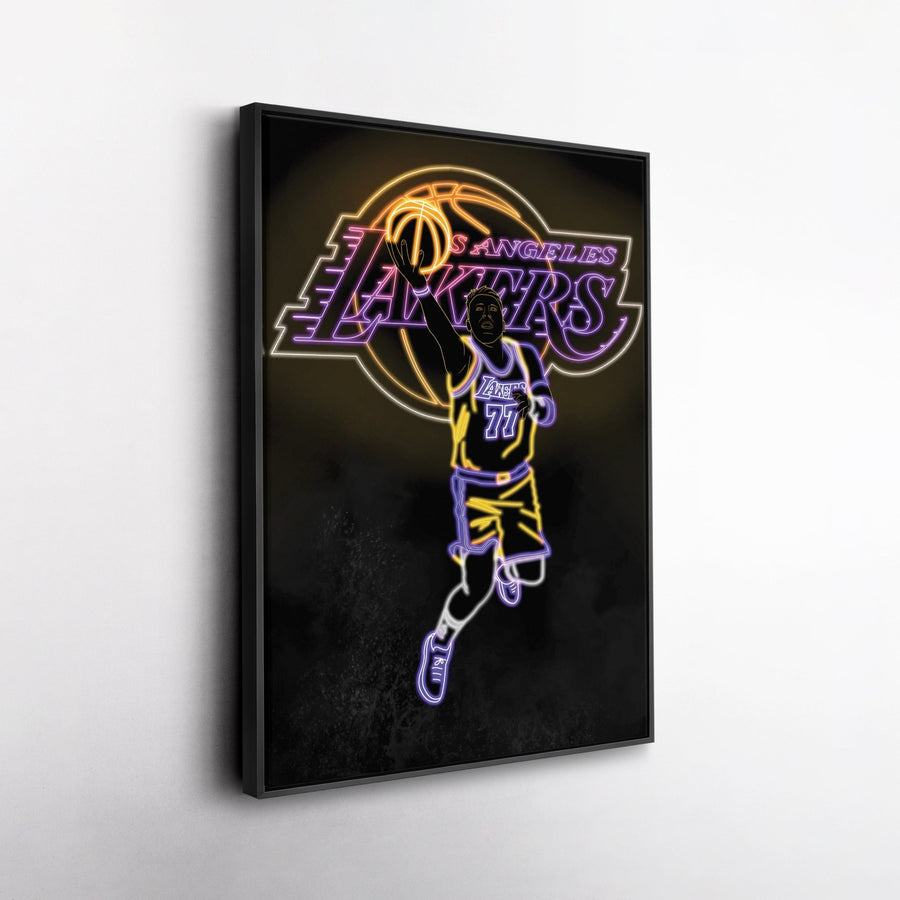 Luka Dončić Neon Canvas Art | Lakers Wall Decor - CanvasNeon