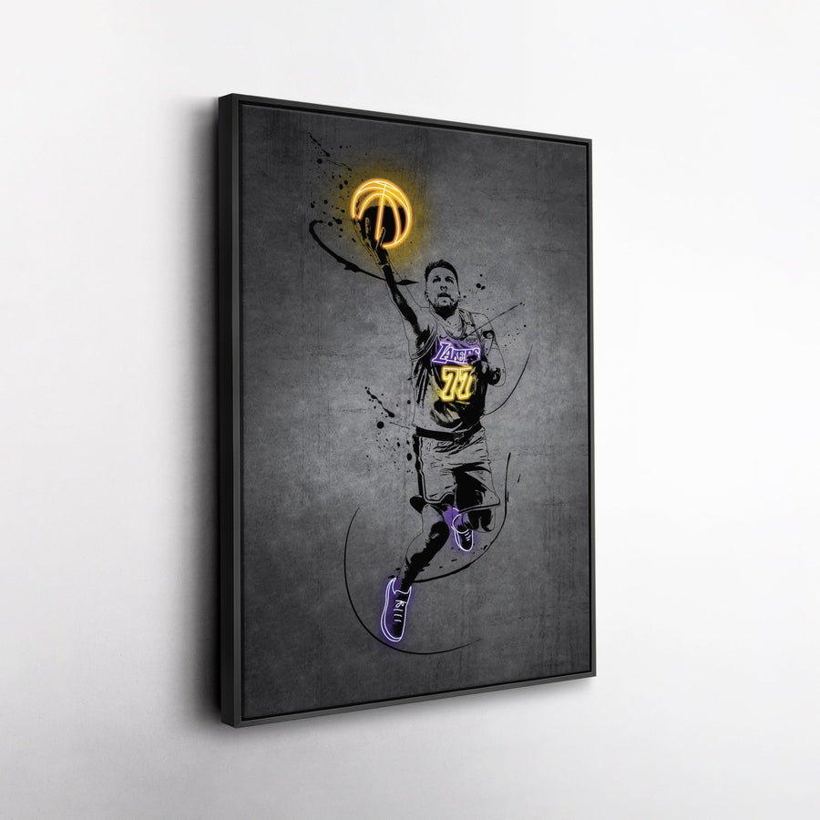 Luka Doncic Neon Canvas Art | Modern Wall Decor for Lakers Fans - CanvasNeon
