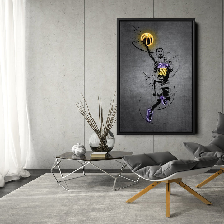 Luka Doncic Neon Canvas Art | Modern Wall Decor for Lakers Fans - CanvasNeon