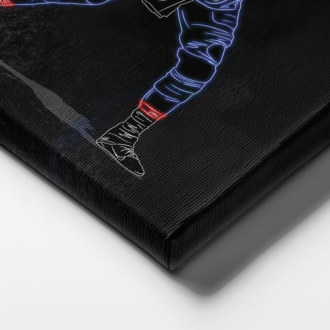Mac Jones Neon Canvas Art | Patriots Wall Decor - CanvasNeon