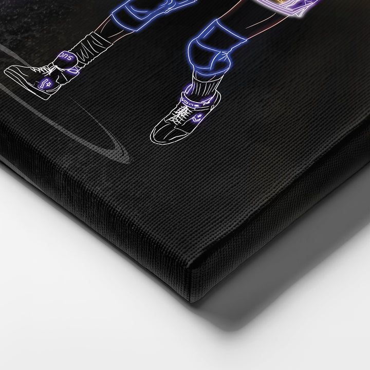 Magic Johnson Neon Canvas Art | Lakers Wall Decor - CanvasNeon