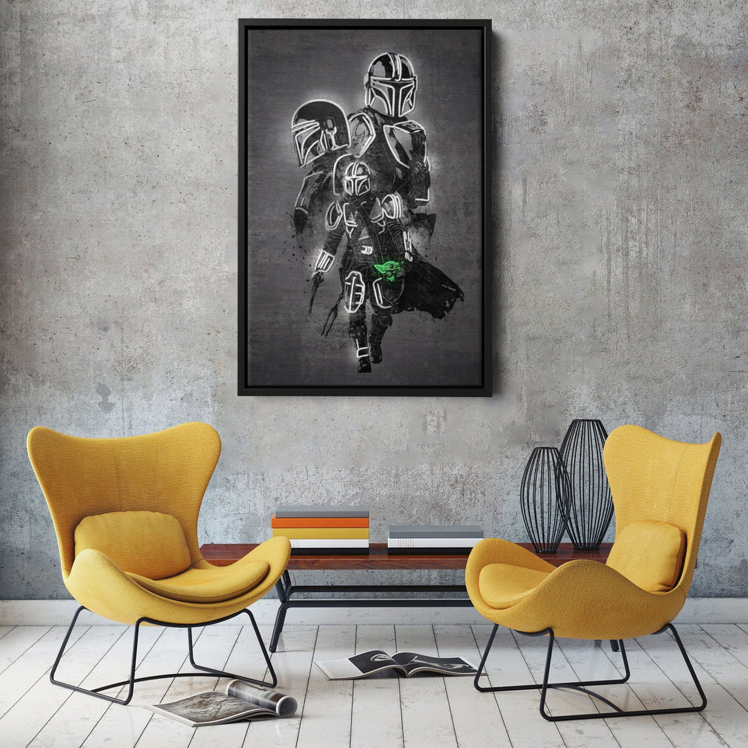 Mandalorian Canvas | Star Wars Neon Wall Art - CanvasNeon