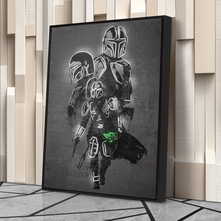 Mandalorian Canvas | Star Wars Neon Wall Art - CanvasNeon