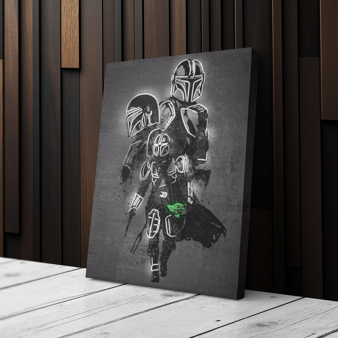 Mandalorian Canvas | Star Wars Neon Wall Art - CanvasNeon