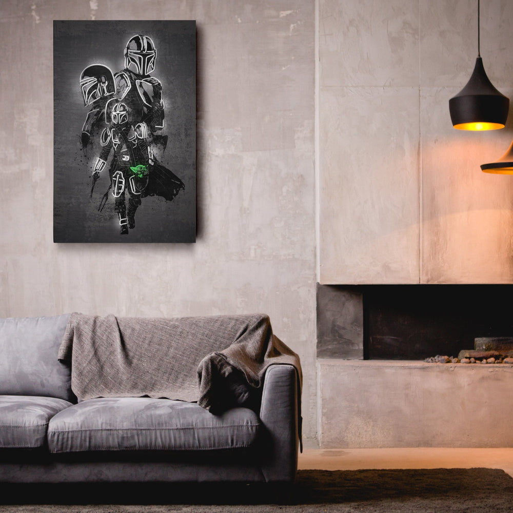 Mandalorian Canvas | Star Wars Neon Wall Art - CanvasNeon