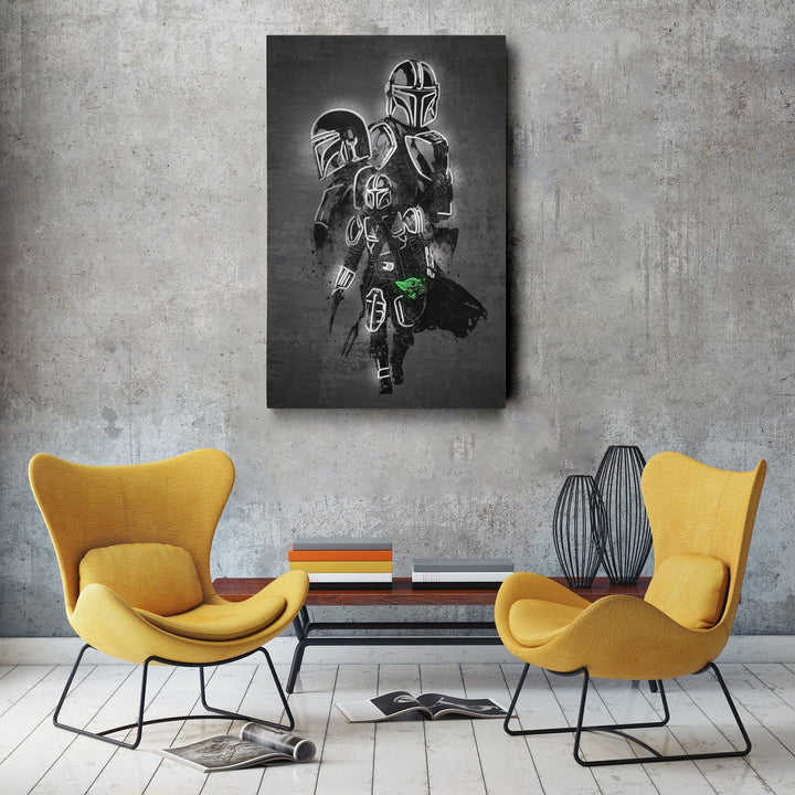 Mandalorian Canvas | Star Wars Neon Wall Art - CanvasNeon