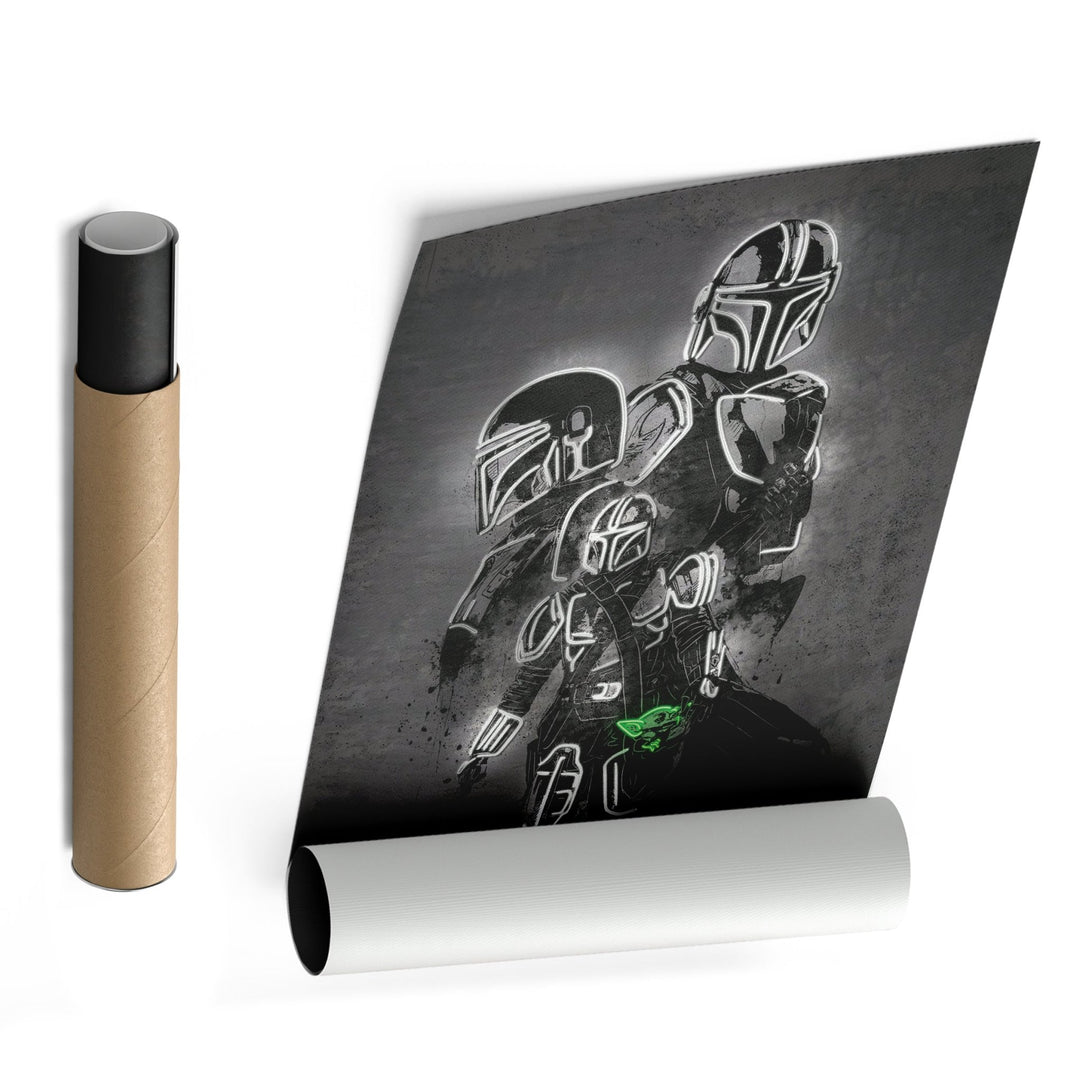 Mandalorian Canvas | Star Wars Neon Wall Art - CanvasNeon