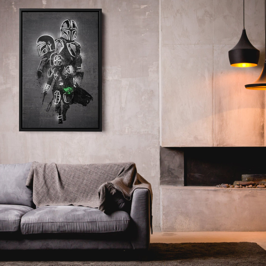 Mandalorian Canvas | Star Wars Neon Wall Art - CanvasNeon