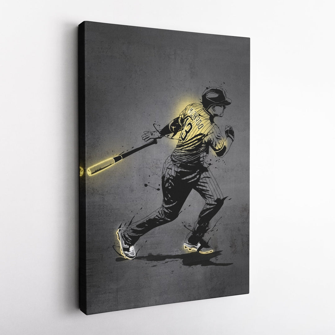 Manny Machado Neon Canvas Art | Modern Wall Decor for Padres Fans - CanvasNeon